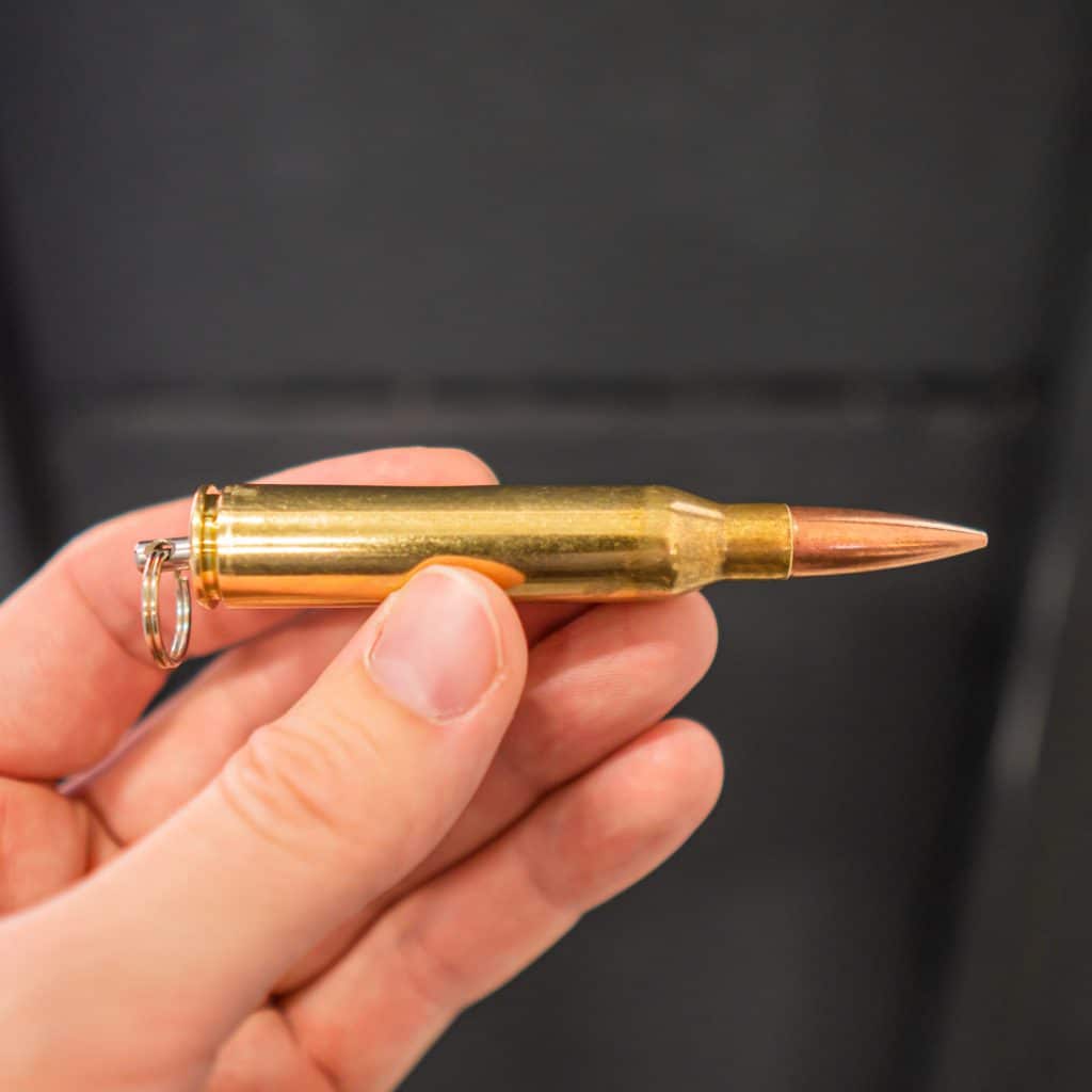 .338 Lapua Magnum Patrone als Anhänger mit Vollmantel Geschoss