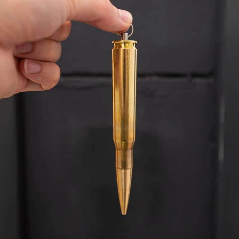 .50 BMG / 12,7 × 99 mm NATO Patrone als Schlüsselanhänger