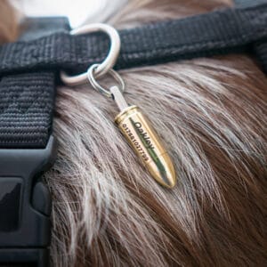 Hundeanhänger 9mm Patrone anhaenger-hund-jagdhund-halsband-patrone-Shop