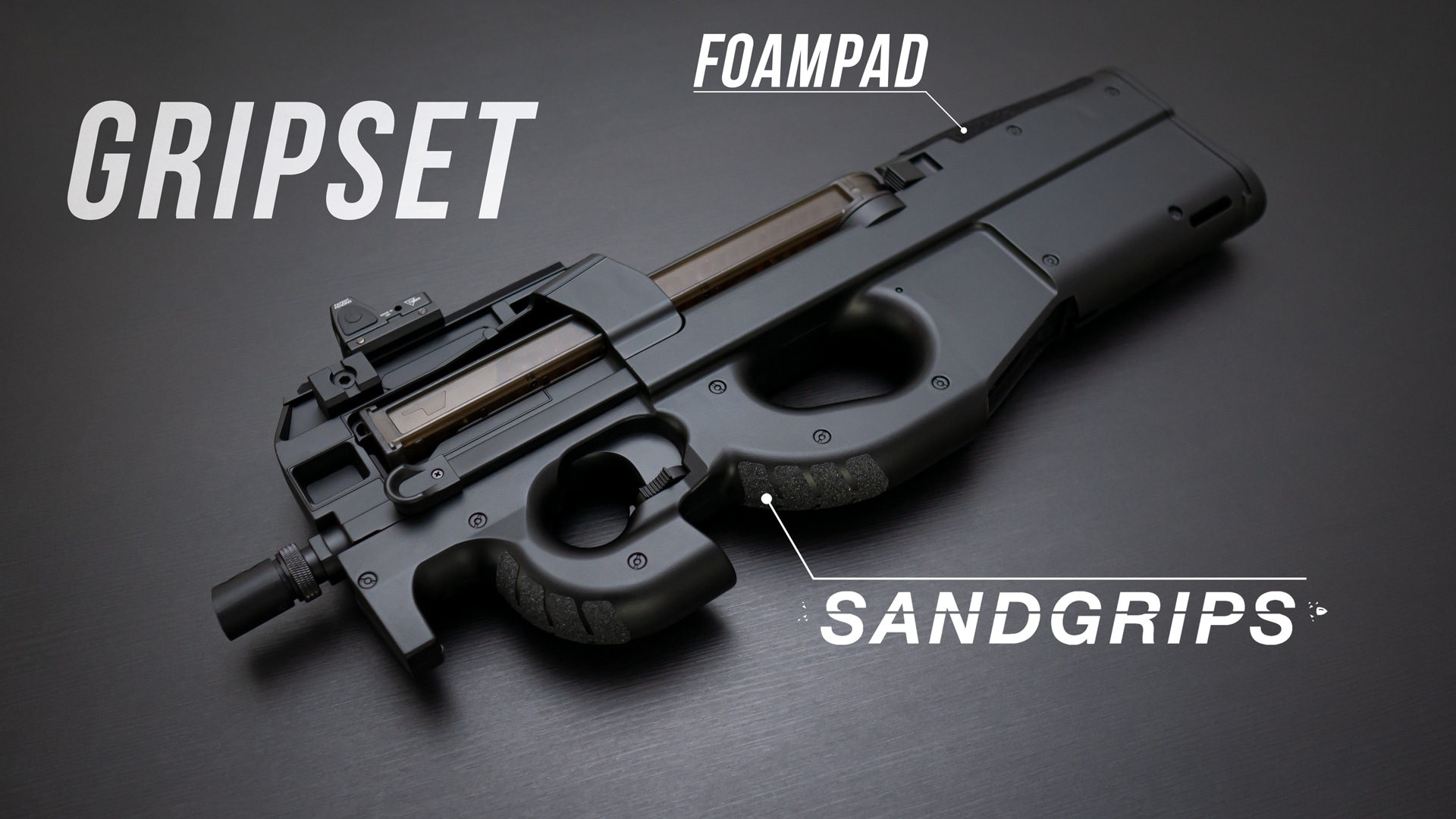 Custom-FN-P90-GripSet-SandGrips-and-FoamPad-Thumbnail-YouTube