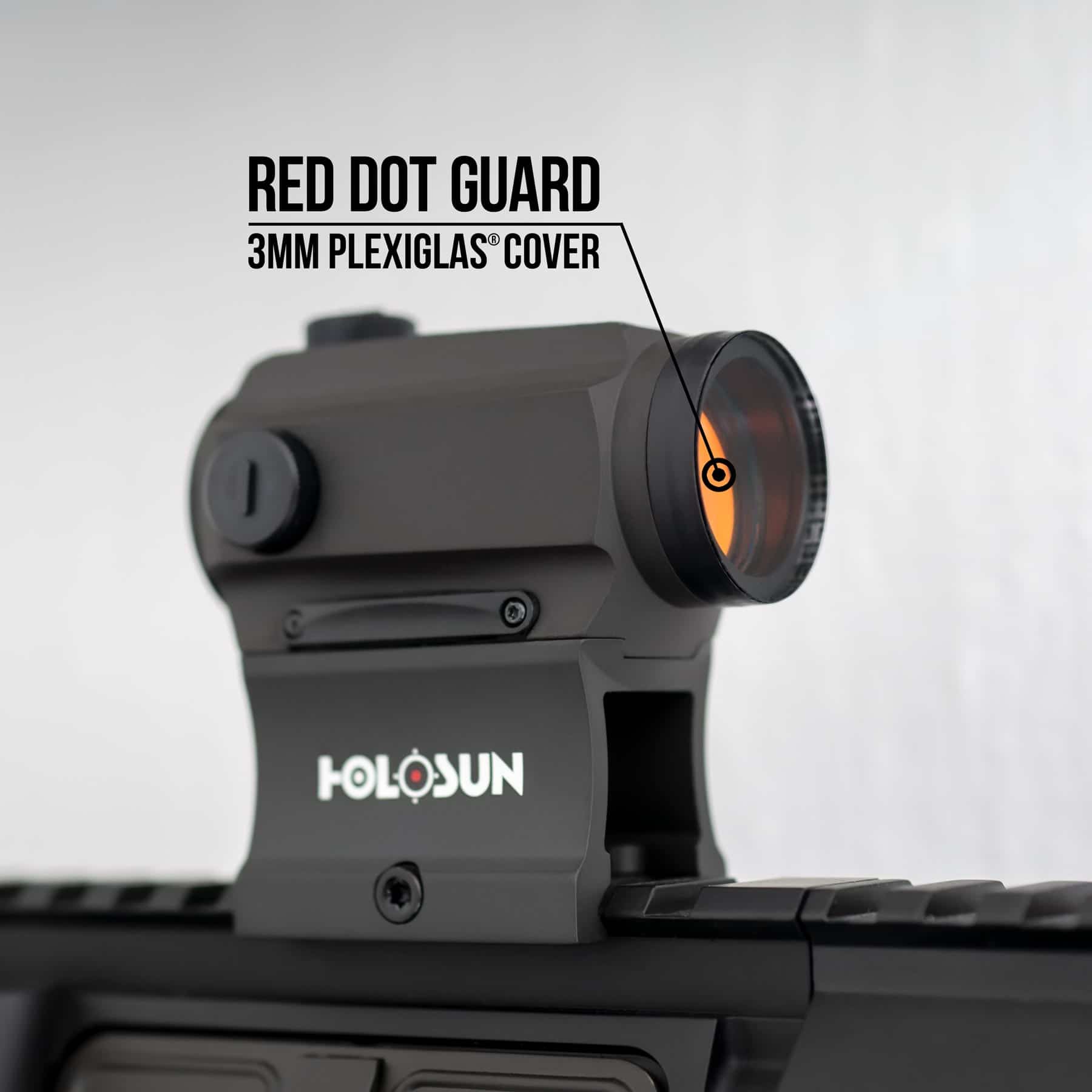 Aufklappbares Schutzschild aus Plexi für Red Dot Holo und Zielfernrohre 
